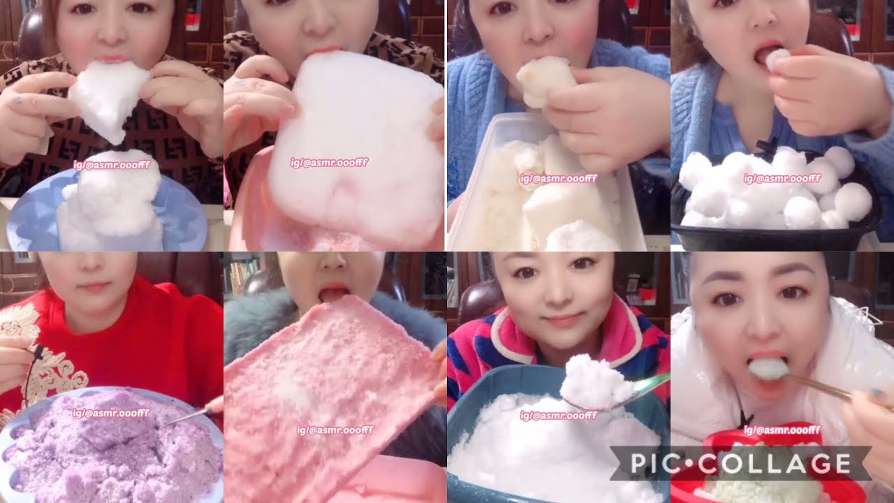 ONLy BITES! Her *squeaky* 😱ice eating asmr🥶