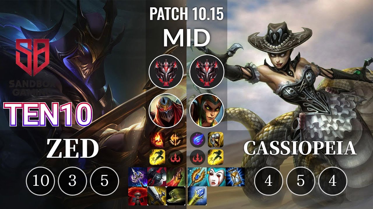 SB Ten10 Zed vs Cassiopeia Mid - KR Patch 10.15