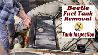 VW Beetle Gas Tank Removal! Beetle Fuel sending unit removal!