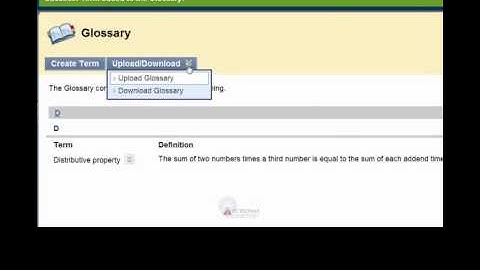 Using The Glossary / Blackboard Tutorial