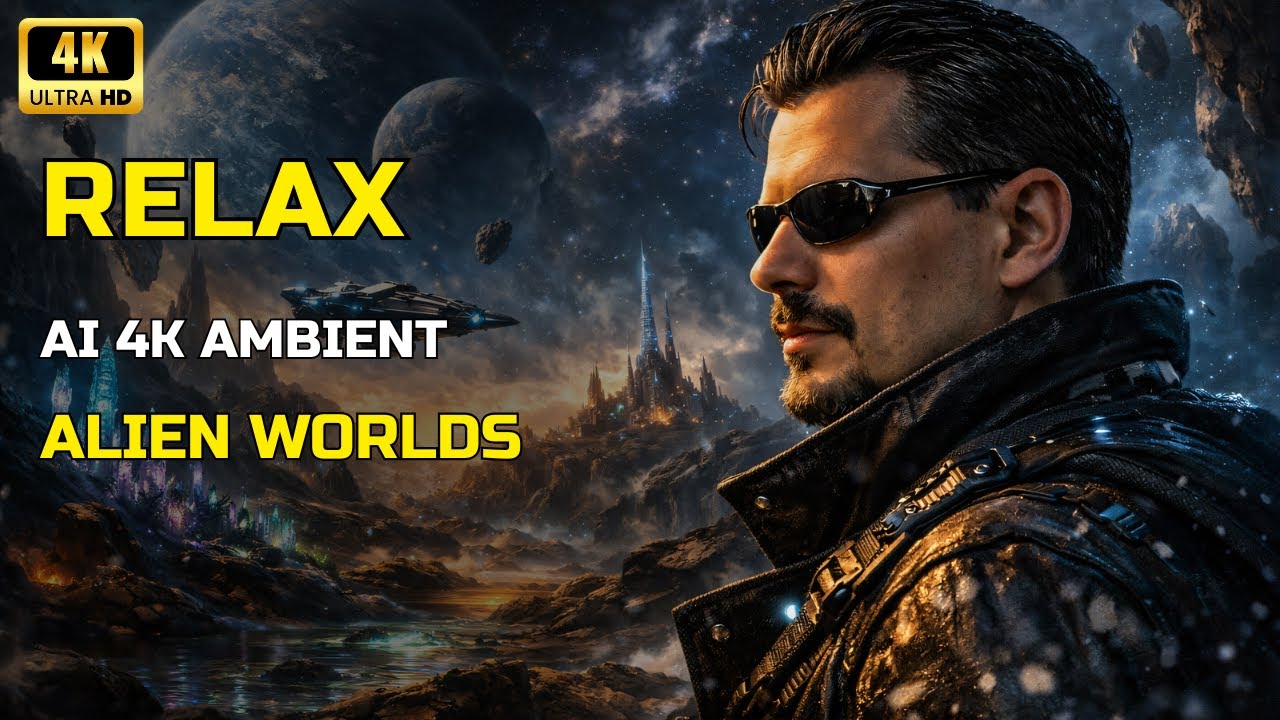 Relax — AI 4K Ambient Alien Worlds (1 Hour for Sleep, Meditation & Focus)