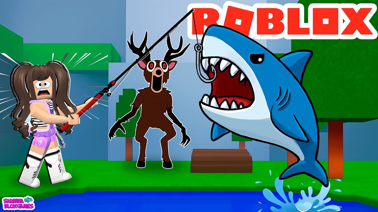 PESQUEI MUITOS PEIXES NO 99 NOITES NA FLORESTA 🎣🦈ROBLOX
