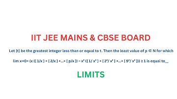 Let [t] be the greatest integer less than or equal to t. Then the least value of p ∈ N  for which..