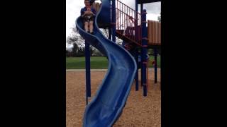 Preston And Daddy Go Down The Slide