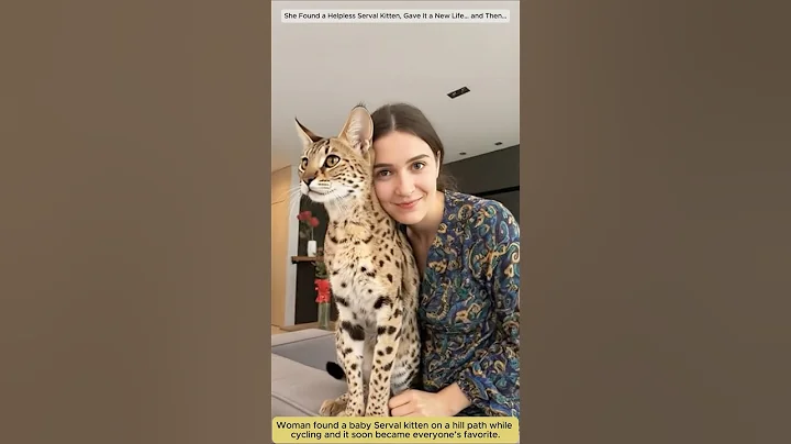 Watch the video about Woman found a baby Serval kitten on a hill path while cycling and then..