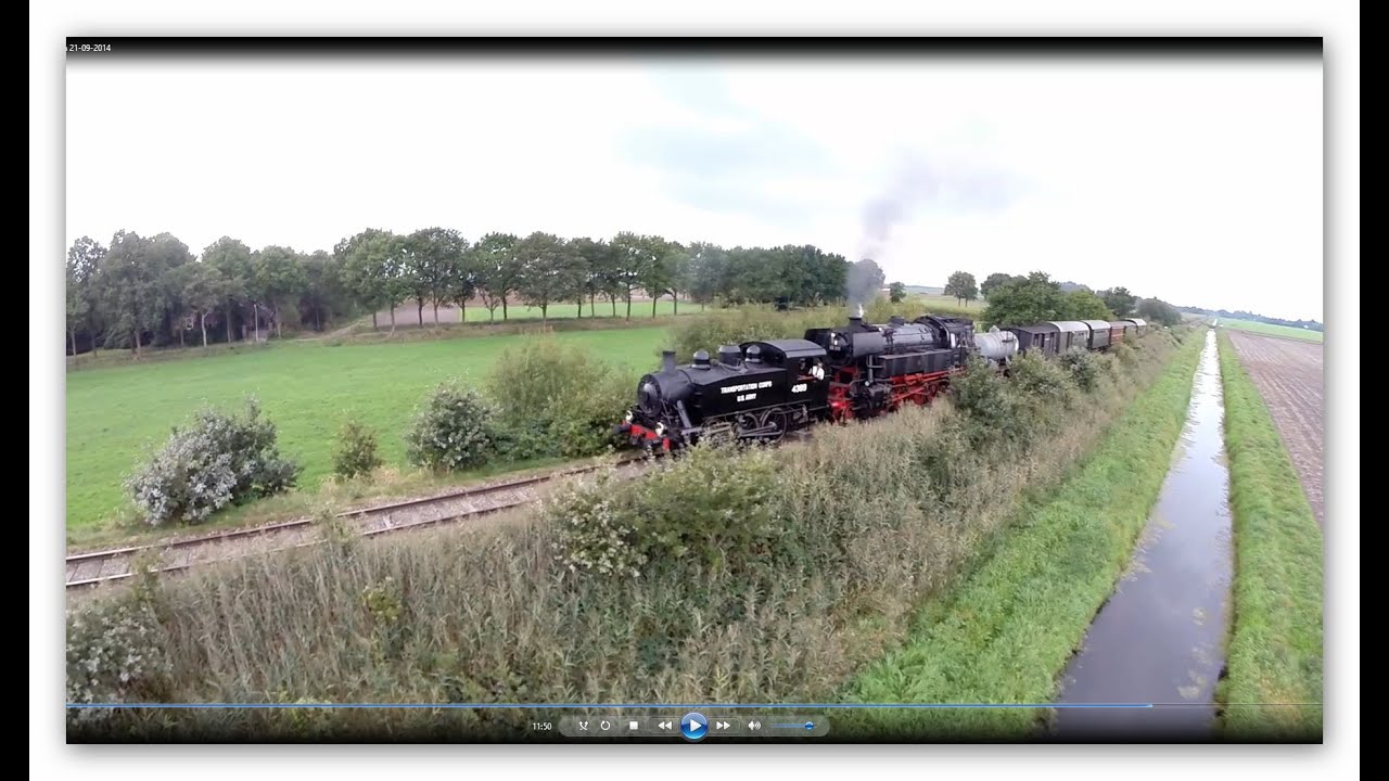 Star stoomtrein Stadskanaal met drone actie 09:30