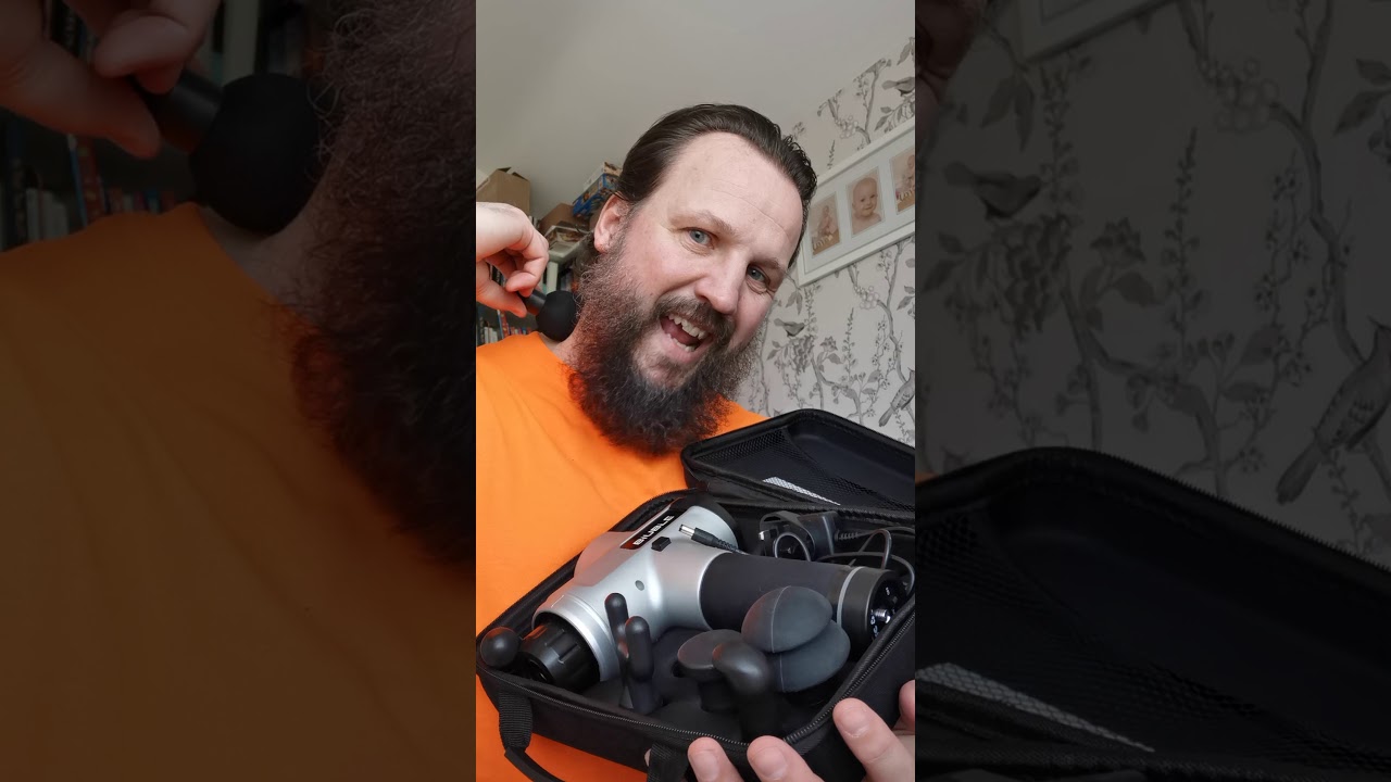 Massage Gun. Product review. Demo. Demonstration. Strongman. Weightlifting. Recovery