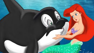 Drawing of Ariel and Spot| The Little Mermaid 🧜‍♀️