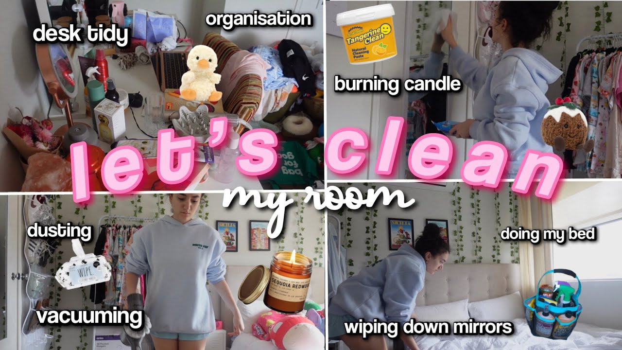 lets clean my room | desk clean up, tidying up, doing my bed - YouTube