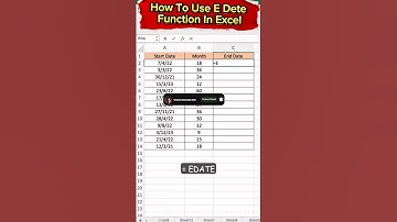 How To Use E Date Function  in Excel #excel #edate #youtubeshorts