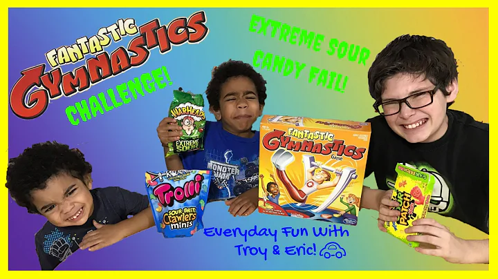 FANTASTIC GYMNASTIC CHALLENGE!  Loser eats Extreme Sour Candy Egg Surprise Kid Toys Family Fun Games