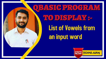 Class 10 | Computer Science | Qbasic program to display the list of vowel