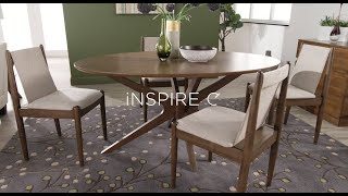 Rondo Walnut Finish Oval Dining Set (5PC) by iNSPIRE Q Modern