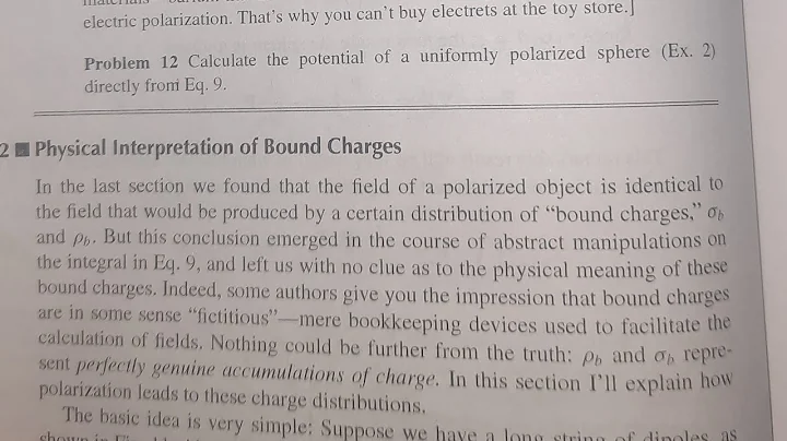 Griffiths Electrodynamics Problem 4.12 Solution page 176