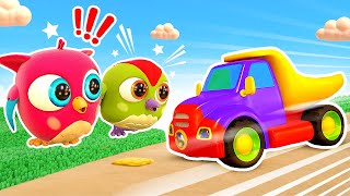 Hop Hop Baykuş Damperli Kamyonla Oynuyor. Bebekler Için Eğitici Çizgi Film - Türkçe Dublaj