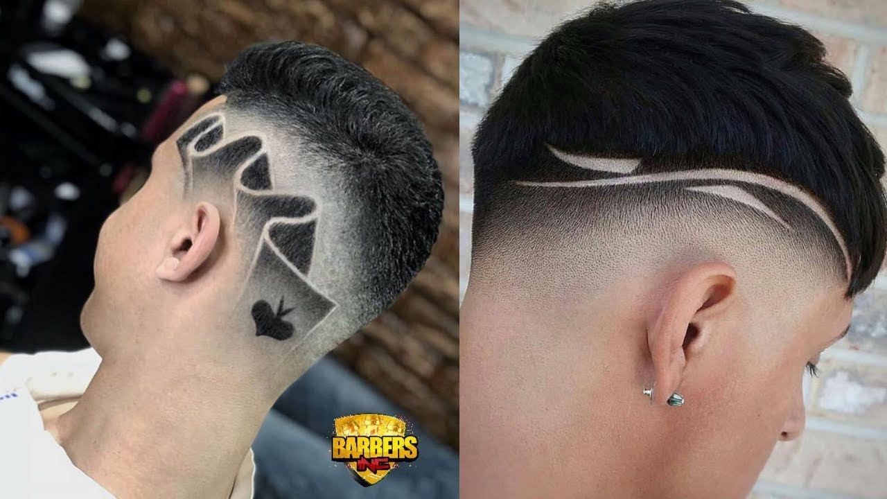 corte de cabelo masculino com desenho de estrela