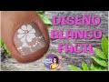 Uñas Turqueza/uñas en blanco/Decoracion sencilla