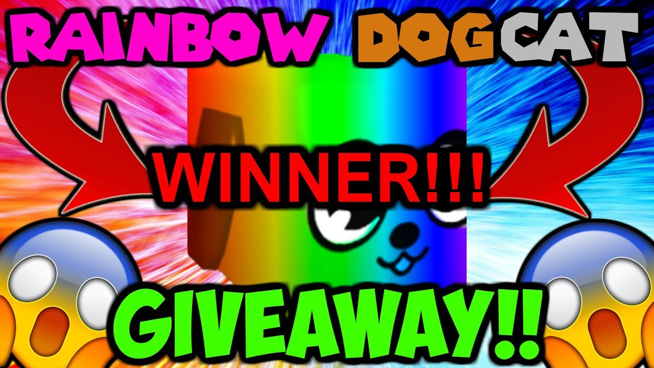 RAINBOW DOGCAT GIVEAWAY!! WINNER!! (Bubble Gum Simulator Roblox) YouTube