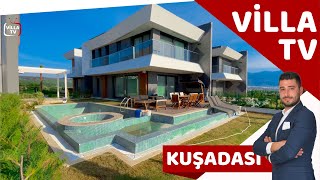 Kuşadası Soğucak 'ta satılık müstakil havuzlu bahçeli Deniz Manzaralı Villa ✧ Ev turu