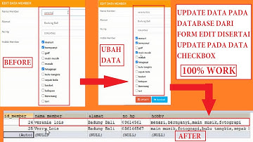 UPDATE data pada database dengan FORM EDIT disertai update data CHECKBOX