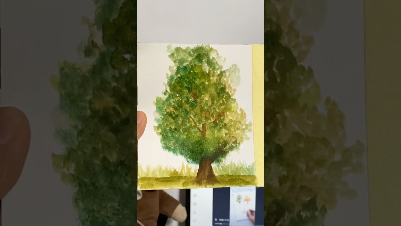 Painting tree with water color! Here we goo! 