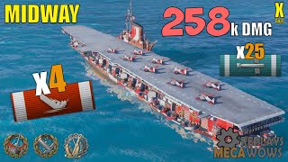 Midway 4 Kills &amp; 258k Damage | World of Warships Gameplay