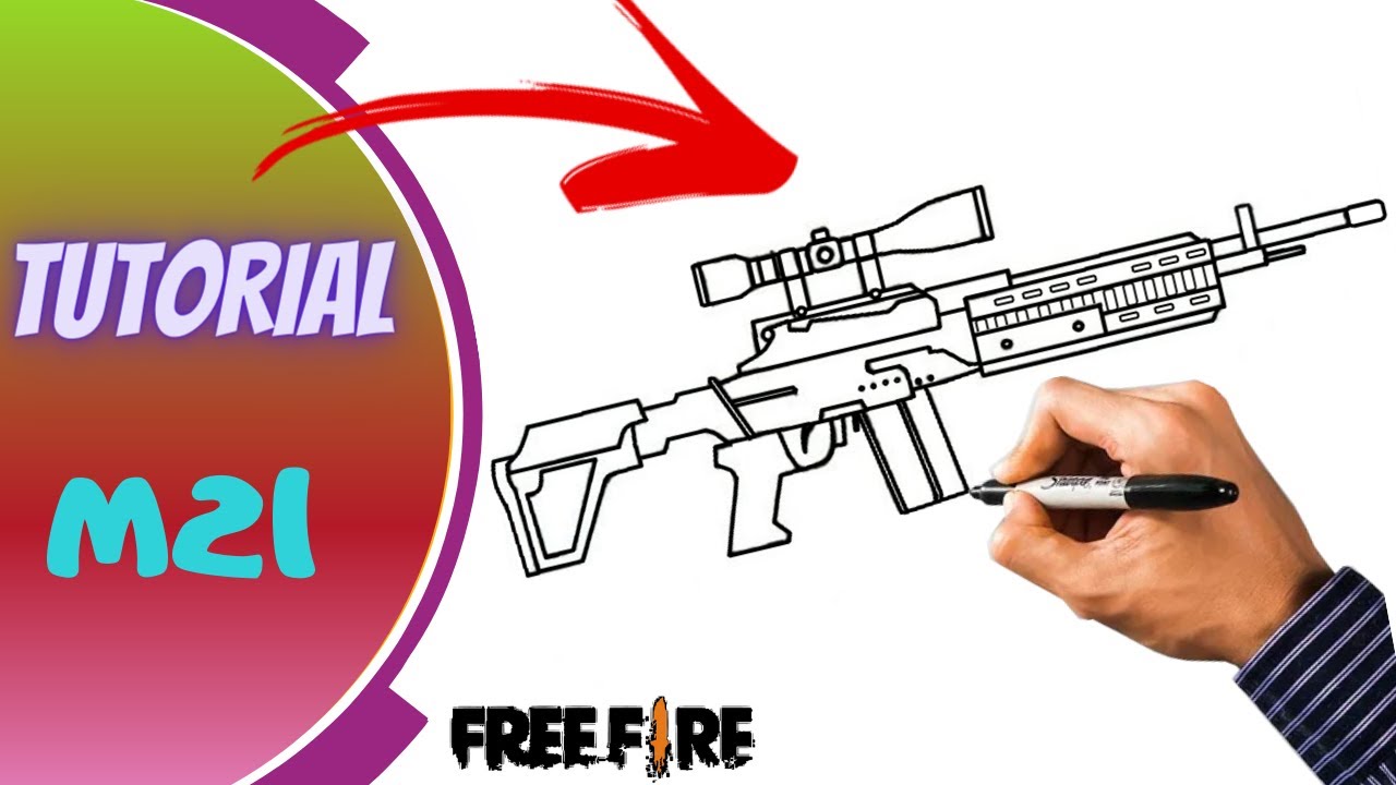 Como Desenhar a Arma M21 Carapina do Free Fire - YouTube