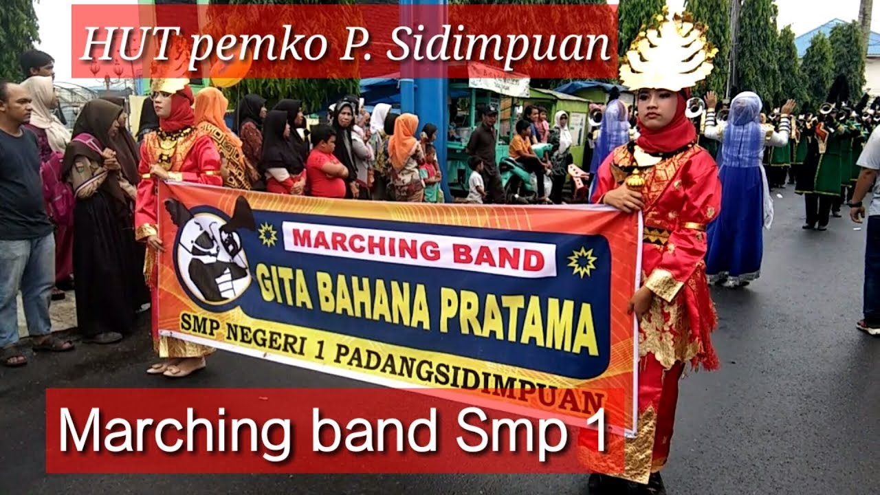 Carnaval HUT Kota Padang Sidimpuan ke 18 | Aksi Marching band Smp 1 Sidimpuan