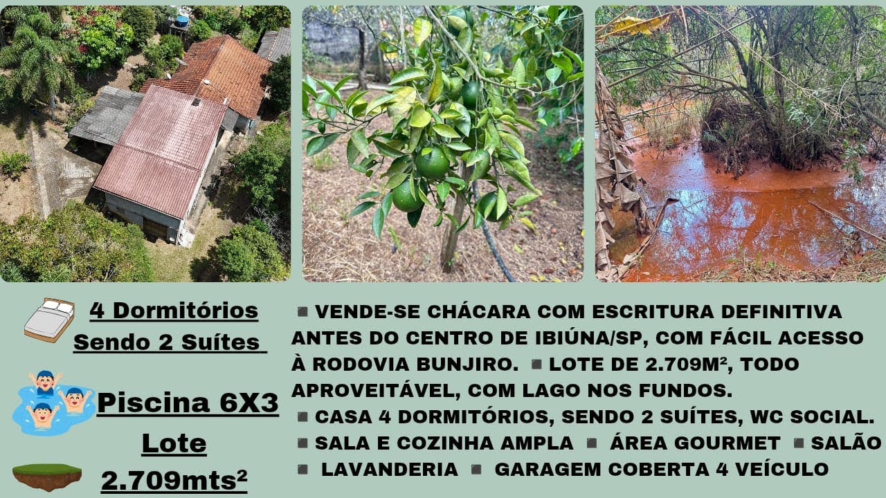 (COD:274) VENDE-SE CHÁCARA ANTES DO CENTRO DA CIDADE DE IBIÚNA/SP ESCRITURA DEFINITIVA 15 996581781