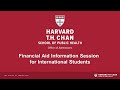 Financial aid information session for international students