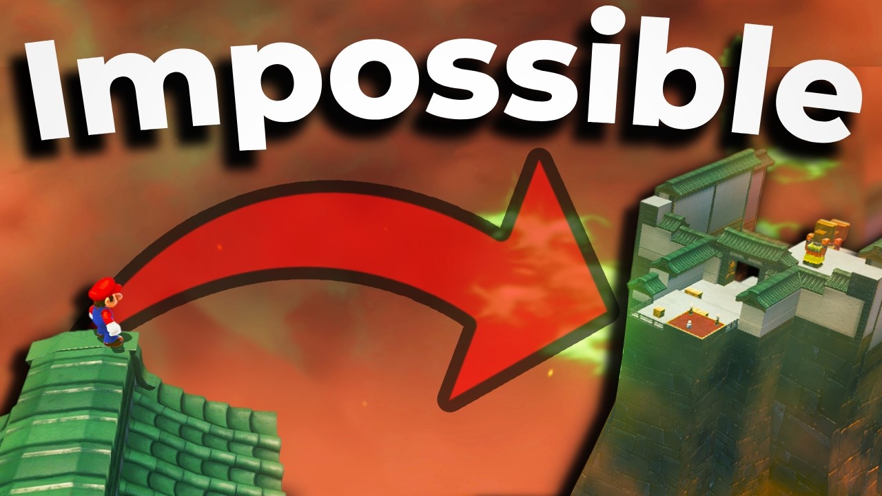 Использование лунной гравитации для выполнения невозможных прыжков в Mario Odyssey.