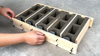 Make lots of hole bricks super easy from a wood and cement mold