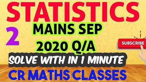 JEE MAINS SEP 2020 Q/A  STATISTICS  part 2//Shortcut method //INTER, CBSE //CR MATHS CLASS