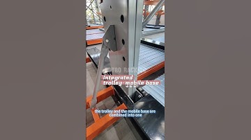 Integrated trolley-mobile base of mobile cantilever racking#rack #warehouse #mobilerackingsystem