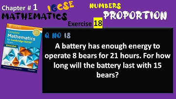Cambridge IGCSE Extended Maths Solutions-Chapter1 Ex18 Q 18- Proportion-IGCSE Mathematics