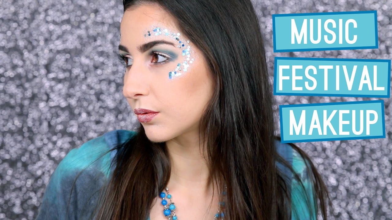 Blue Festival Makeup Featuring Glitter Eyes Inspiration Mermaid