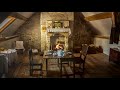Ambience/ASMR: 19th Century Cottage with Rain Shower &amp; Fireplace, 5 Hours