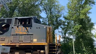 Great CSX crews, a power heavy empty hopper train and a short NS P60