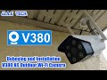 V380  k6 outdoor wifi camera  unboxing and installation