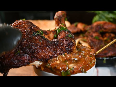 تنافس المطاعم جربوا طريقتي لعمل دجاج مشوي مدخن مع الصوص      