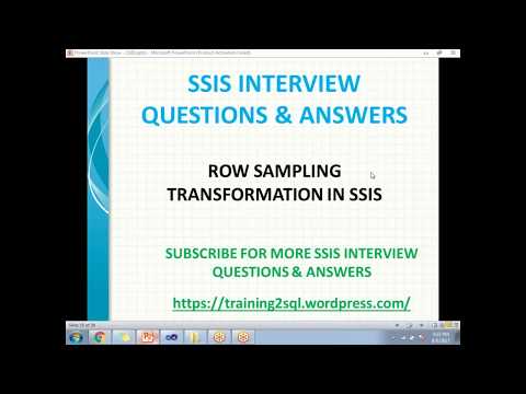 Wideo: Co to jest próbkowanie wierszy w SSIS?