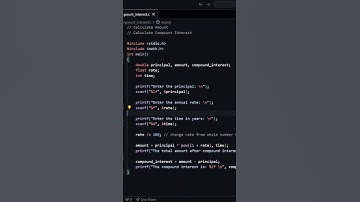 Find Compound Interest Using C #coding #shorts #programming #computerscience  #youtube