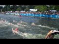 Women's elite race Hyde Park   live action after first lap of the swim
