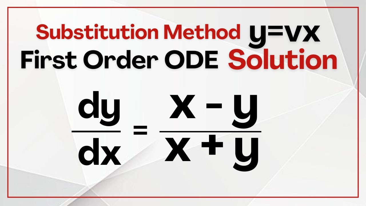 First Order Homogeneous Ordinary Differential Equations 2 | How to ...
