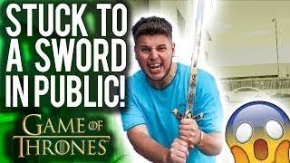 SUPERGLUED MY BRO TO A GAME OF THRONES SWORD