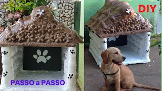 GARRAFA PET + ISOPOR. Como Fazer UMA INCRÍVEL CASINHA DE CACHORRO. Reciclagem. DIY. LIXO AO LUXO.