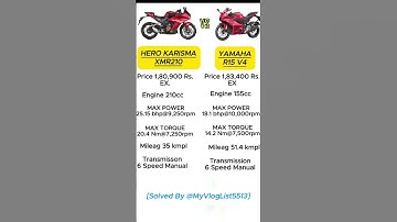 Hero Karizma XMR 210 vs Yamaha R15 V4 #bike #automobile #indianbikes