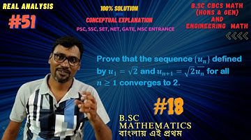 The sequence is defined by u_1=√2 and u_(n+1)=√(2u_n) converges to 2 | Real Analysis