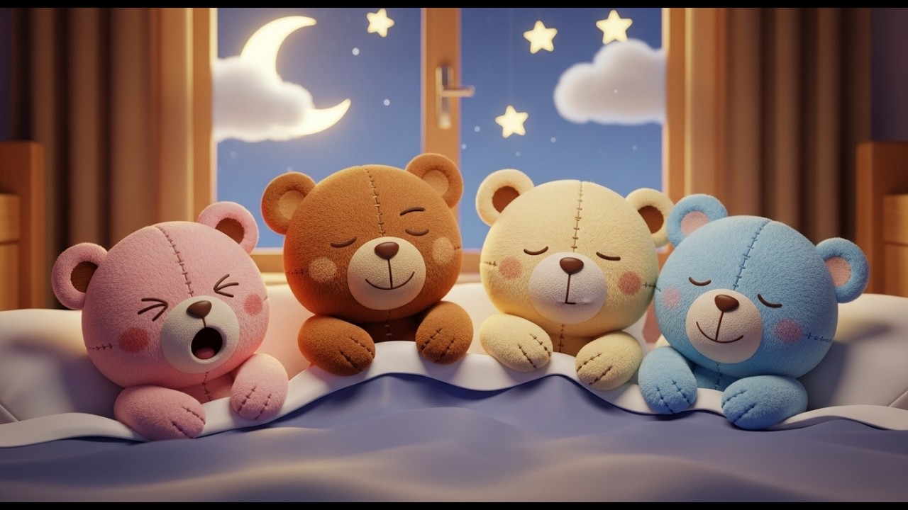 Four Little Toy Bears Snuggle Snuggle Snuggle | Bedtime & Counting Song for Kids