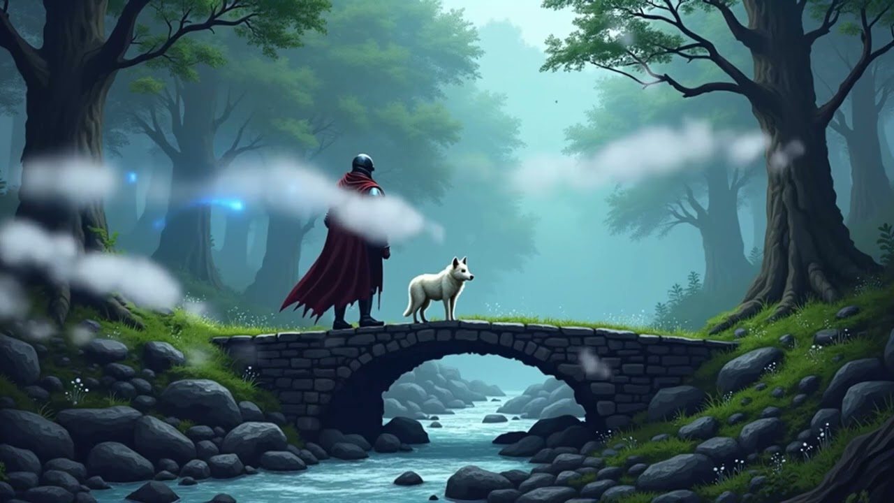 Misty Forest River Bridge 🌫️ Magical Fantasy Ambience & Water Sounds (No Loop Gaps) | Pixel Art